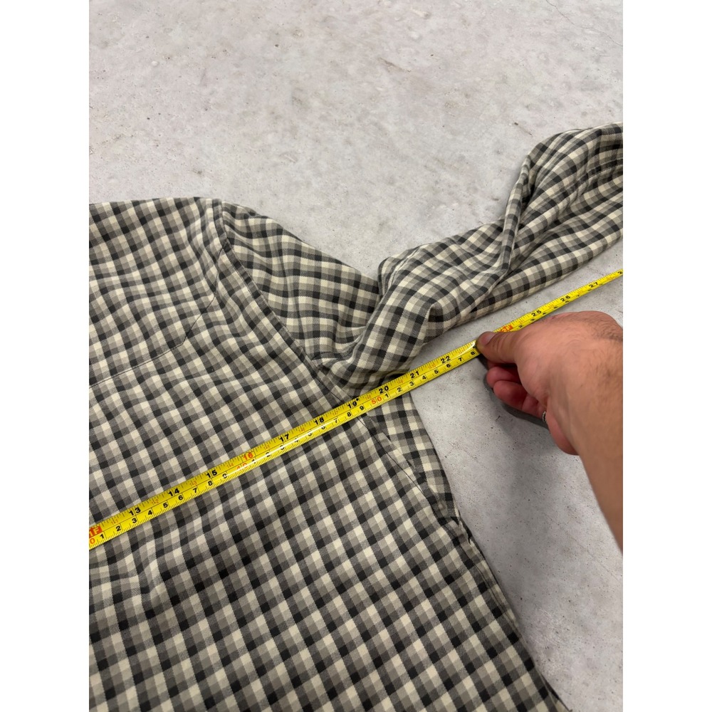 Arcteryx Mens Long Sleeve Button Down Gingham Plaid Shirt Grey Small Logo - Picture 5 of 6